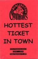 Burlington Cougars 1999-00 program cover