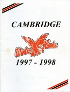 Cambridge Winterhawks 1997-98 program cover
