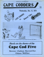 Cape Codders 1974-75 program cover