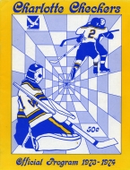 Charlotte Checkers 1973-74 program cover