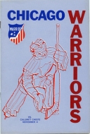 Chicago Warriors 1972-73 program cover
