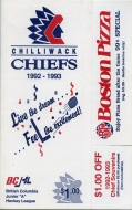 Chilliwack Chiefs 1992-93 program cover