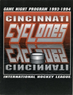 Cincinnati Cyclones 1993-94 program cover