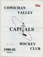 Cowichan Valley Capitals 1980-81 program cover