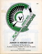 Cowichan Valley Warriors 1989-90 program cover