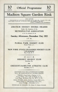 Crescent-Hamilton A.C. 1933-34 program cover