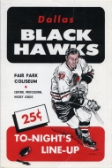 Dallas Black Hawks 1967-68 program cover