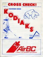 Dawson Creek Kodiaks 1987-88 program cover