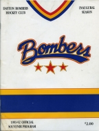 Dayton Bombers 1991-92 program cover