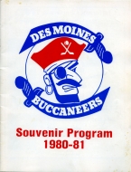 Des Moines Buccaneers 1980-81 program cover