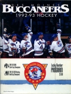Des Moines Buccaneers 1992-93 program cover