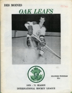 Des Moines Oak Leafs 1970-71 program cover