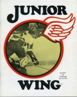 Detroit Junior Red Wings 1972-73 program cover