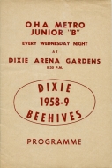 Dixie Beehives 1958-59 program cover