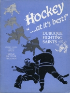 Dubuque Fighting Saints 1987-88 program cover