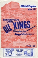 Edmonton Oil Kings 1959-60 program cover