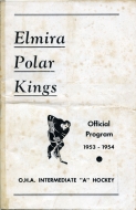 Elmira Polar Kings 1953-54 program cover
