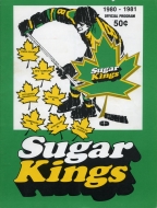 Elmira Sugar Kings 1980-81 program cover