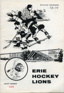 Erie Lions 1972-73 program cover