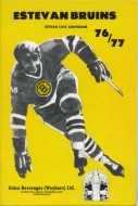 Estevan Bruins 1976-77 program cover