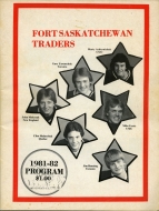 Fort Saskatchewan Traders 1981-82 program cover