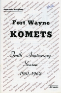 Fort Wayne Komets 1961-62 program cover