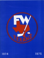 Fort Worth Texans 1974-75 program cover