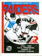 Georgetown Raiders 1994-95 program cover