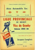Granby Vics 1955-56 program cover