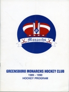 Greensboro Monarchs 1989-90 program cover