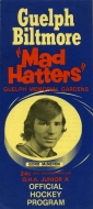 Guelph Biltmore Mad Hatters 1973-74 program cover