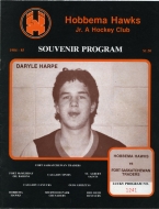 Hobbema Hawks 1984-85 program cover