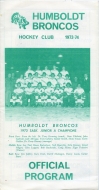 Humboldt Broncos 1973-74 program cover