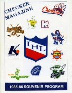 Indianapolis Checkers 1985-86 program cover