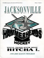 Jacksonville Hammerheads 1999-00 program cover