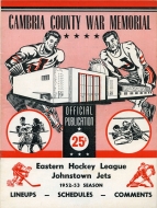 Johnstown Jets 1952-53 program cover