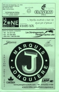 Jonquiere Marquis 2016-17 program cover