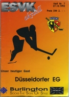 Kaufbeuren ESV 1992-93 program cover