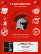 Kelowna Spartans 1991-92 program cover
