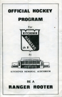 Kitchener Ranger B's 1984-85 program cover