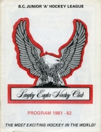 Langley Eagles 1981-82 program cover