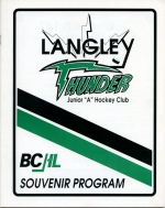 Langley Thunder 1994-95 program cover