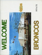Lethbridge Broncos 1974-75 program cover