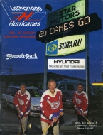 Lethbridge Hurricanes 1988-89 program cover