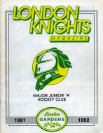 London Knights 1991-92 program cover