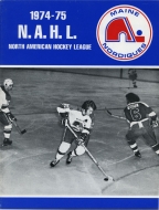 Maine Nordiques 1974-75 program cover