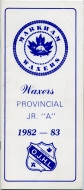 Markham Waxers 1982-83 program cover