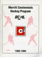 Merritt Centennials 1993-94 program cover