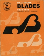Baltimore Blades 1974-75 program cover