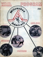 Milwaukee Admirals 1971-72 program cover